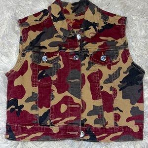 Girls/Camo Crop Jean Jacket